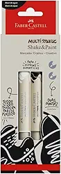 Marcadores MultiMark Multisuperfície Faber-Castell - Preto e Branco, 2 cores