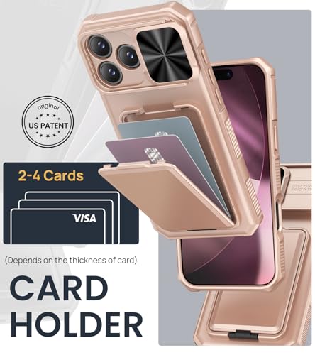 Image of SSLOTSCASE for iPhone 17 Pro Max Case with 2X Screen Protector, Gold