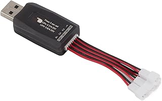 CX405 4CH USB Battery Charger, Plastic Micro Mini USB Battery Charger for 1S 3.7V Lipo LiHV 3.8V Battery for RC Helicopter