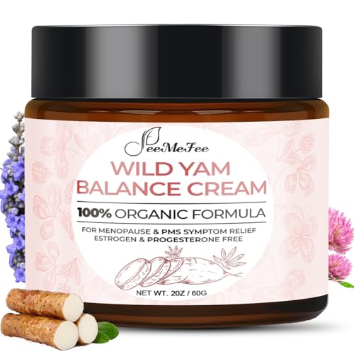 Wild Yam Cream 2oz, Organic Balancing Cream for Women, Deep Nourishment and Hydration, Made With Wild Yam Root, Chaste Tree Berry and Red Clover