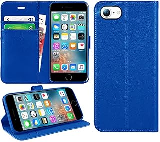 DN-Technology iPhone SE 2022 Case, iPhone SE 2020 Case/iPhone 7 Case/iPhone 8 Case Flip Leather Wallet Book Stand Folio Card Holder Phone Cover For iPhone SE (3rd Gen 2022) iPHONE SE 3 5G (BLUE)