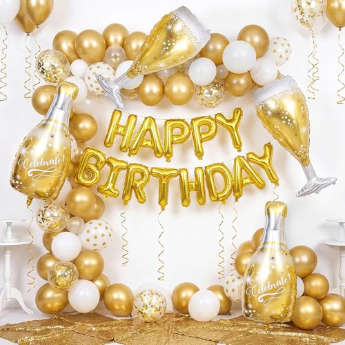 Image of 4PCS Champagne Balloons, Gold Champagne Bottle Balloons and Champagne Glass Helium Foil Balloon for Birthday Bachelorette Engagement Wedding Bridal Shower Graduation Anniversary Party Decorations