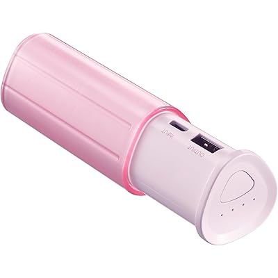 グリーンハウス スティック型 モバイルバッテリー 5000mA 2.1A USBポートを守るスライドカバー付 軽量 小型 ピンク GH-BTY50E-PK