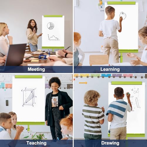 Image of TSJ OFFICE Rolling Whiteboard Standing - 40 x 26 Inches Mobile White Board