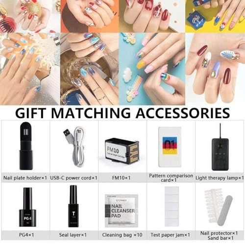 SHIYAYA Nail Art Printer Machine, 3D Digital Mobile Nail Art Printer, Portable Nail Painting Machine, Support WiFi/DIY, for Beauty & Personal Care and Girls' Nails - Image 7