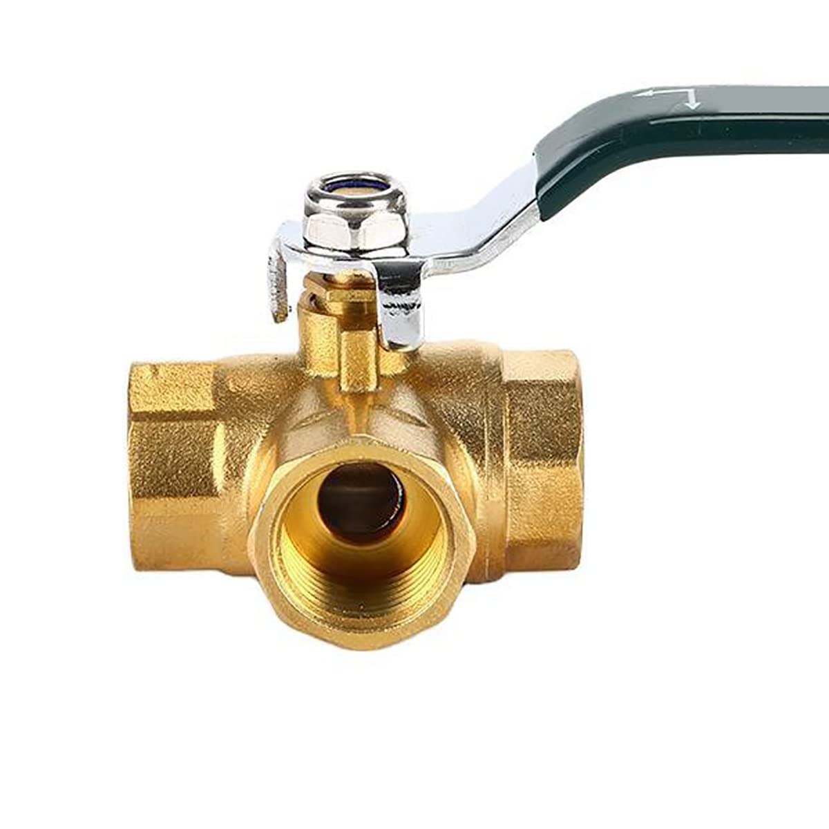 Amazon.co.jp: GOOFFY 三方ボールバルブ L型真鍮製ボールバルブ めねじ
