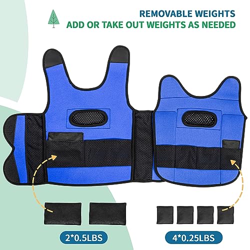 OUTREE Weighted Vest for Kids with Sensory Needs, Compression Vest for Kids with ADHD and Autism, Calming and Supportive Kids Weighted Vest with Adjustable Weights(Small Blue) by OUTREE - Image 3