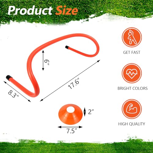 QIJISTORM 18 Pcs 6\" Speed Agility Training Hurdles with 10 Marker Cone Durable Track Hurdle Agility Plyometric Equipment All Purpose Speed Hurdle for Athletes Soccer Basketball Football Practice - Thumbnail 2