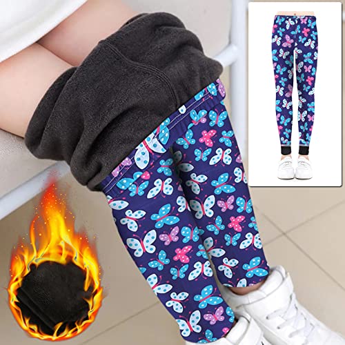 Toddler Girl Winter Thick Warm Pant Printing Fleece Lined Legging Ankle Length Tights Cute Slim Thermal Stretchy Pants3