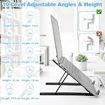 SAYEEC Laptop Stand for Desk Portable Laptop Riser 10-Levels Angles Adjustable Computer Stand ABS+Silicone Foldable Laptop Stands Ventilated Cooling Notebook Holder for 10-15.6" Laptops Tablet (Black)