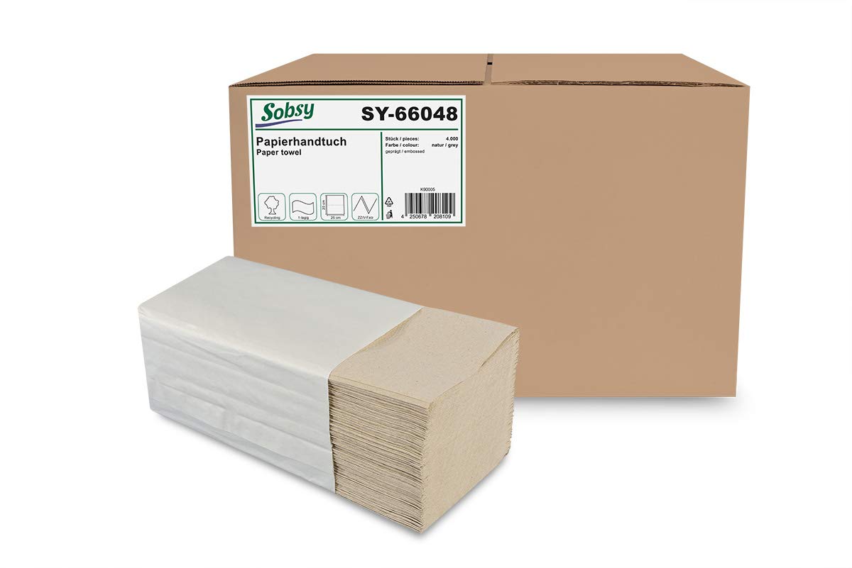 Toallas de mano de papel, plegadas ZZ/V, 1 capa, recicladas, color verde