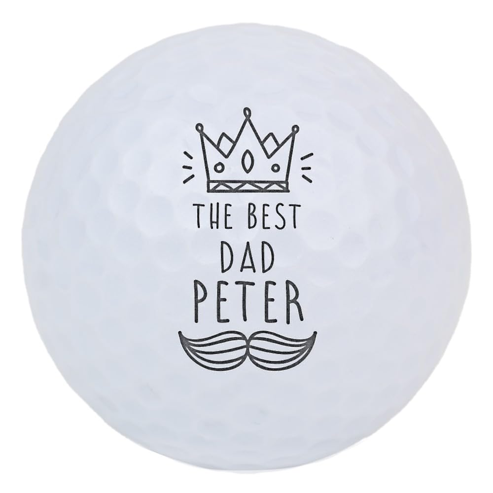 Wanapix | Lot de 3 Balles de Golf Personalisée | Choisissez des Boules Gravées ou Imprimées | Cadeaux Fête des Pères/Anniversaire/Golfeur
