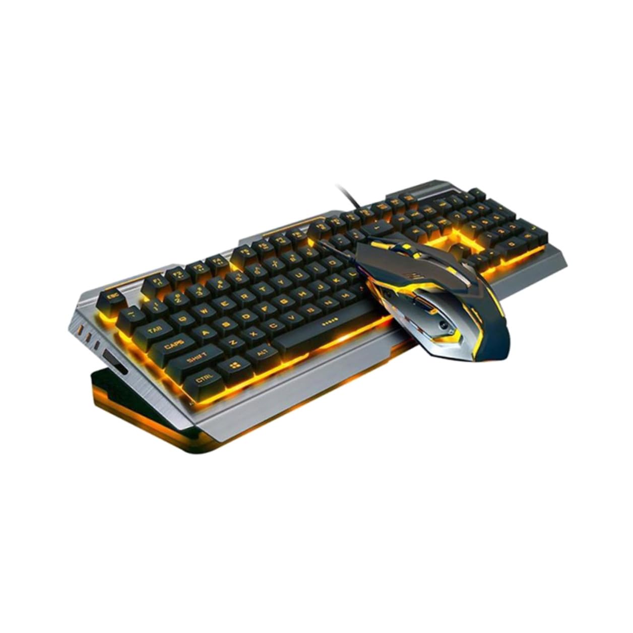 Set Tastiera Meccanica Gaming Retroilluminazione LED e Mouse Ergonomico USB Nero in Plastica Tasti Flottanti e Funzioni Multimediali Fn