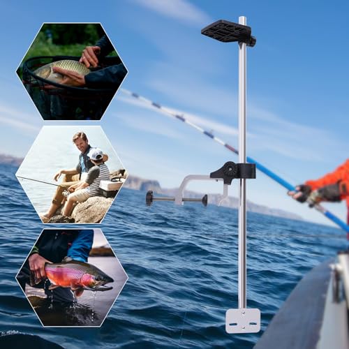 Image of Portable Fish Finder Bracket, Fishfinder Mount Bracket, Fishfinder Mount with 360 Adjustable Rotating Holder, Portable Fish Finder Mount for Pontoon Boat Fishing, for Boats, Canoes, and Kayaks