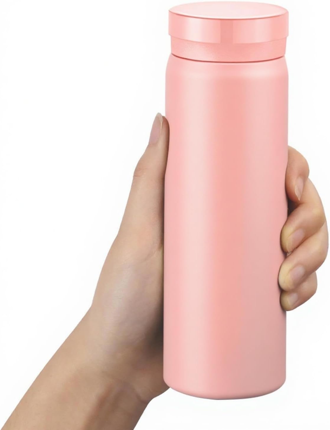 10oz Insulated Stainless Steel Water Bottle, Portable Mini Water Bottle BPA-Free Double Wall Vacuum Keep Hot & Cold, Small Black Water Bottle, Anti-slip Bottom for Travel, Drinks Coffee Juice (Pink)