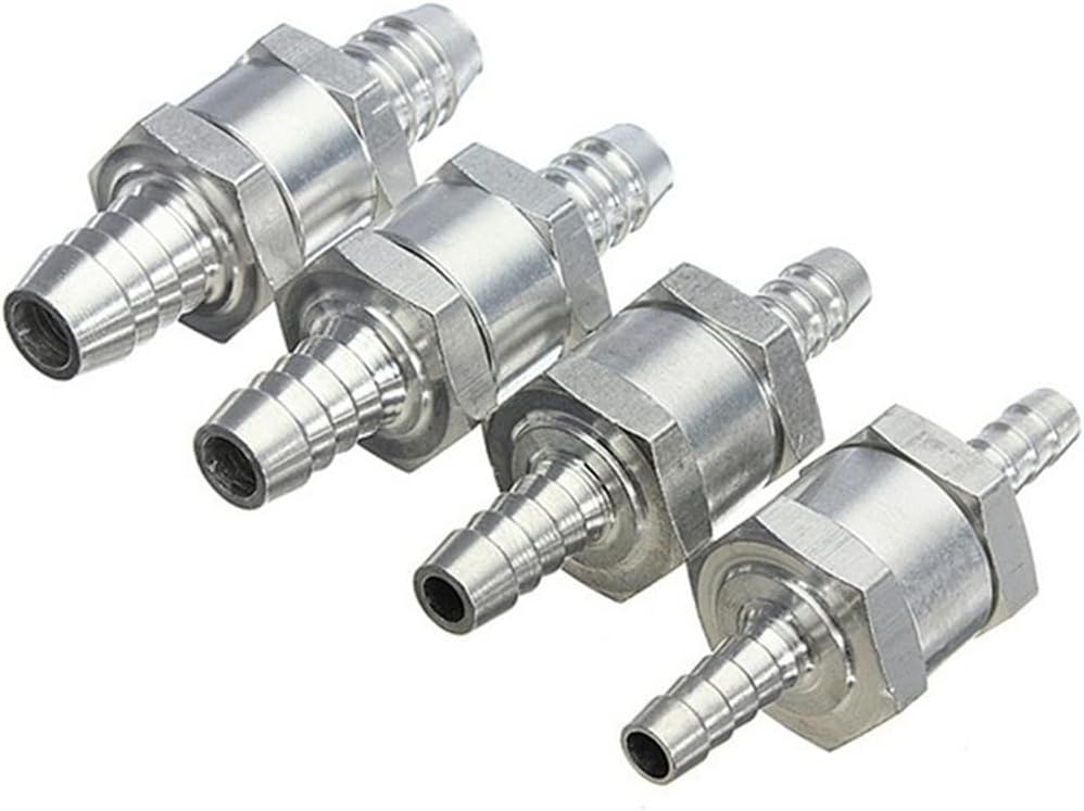 4pcs 6/8/10/12mm Aluminium Alloy Way Fuel Non Return Check Valve Petrol for Car Vacuum Hose (Size : 12mm)