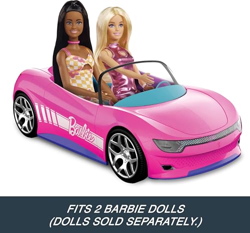 Image of Hot Wheels Barbie RC Toy Car, Remote-Control Pink Convertible, Can Hold 2 Barbie Fashion Dolls & Trunk Opens for Storage, Sticker Sheet for Customizing