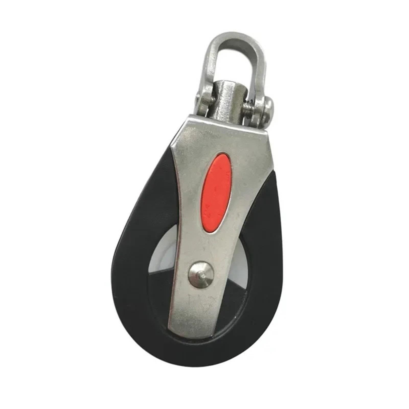 Edelstahl Flaschenzugrolle Verwendung für Segelyacht-Scheibe, Universalkopf, Edelstahl-Riemenscheibe, Segelboot, einfaches Schwenklager, Blockseil Flaschenzug(1pcs White pulley)