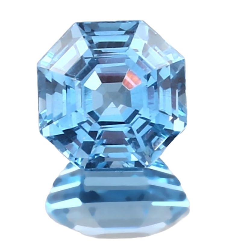 Aigue-marine brésilienne octogonale 11x11mm pour la fabrication de collier et bague