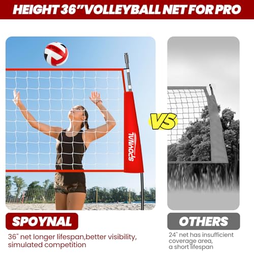 image for SPOYNAL 12FT/20FT Portable Volleyball Net Volleyball Net for Backyard 