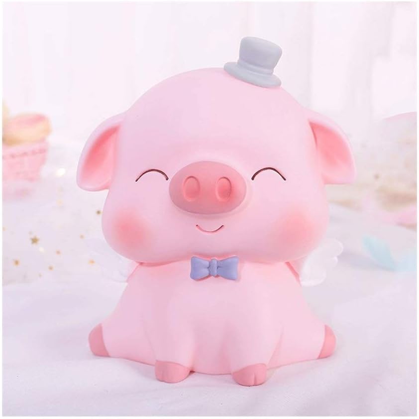 Coin Bank Toy Guaiguai Piggy Bank,Children's Adults Piggy Bank,Depositable and Withdrawable Change Piggy Bank,Eyes Open/Squinted,for Boys Girls Piggy Bank for Cash (Size : L Squint Pink)