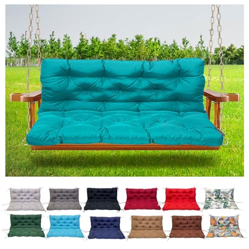 Cojines para columpio de banco de exterior, impermeable, antideslizante, para muebles de jardín y patio, cojines de repuesto gruesos de 4 pulgadas para columpios de 2 y 3 asientos (azul 100 x 100 x 10