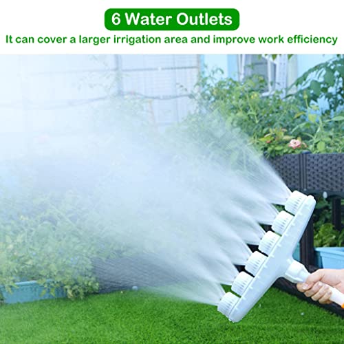 Optifit® Garden Water Pipe Sprayer 6 Nozzle Irrigation Sprinkler Larger Irrigation Area Garden Sprayer Nozzle with Flow-Adjustment Connector for Agricultural Irrigation Lawn Garden Watering Plants