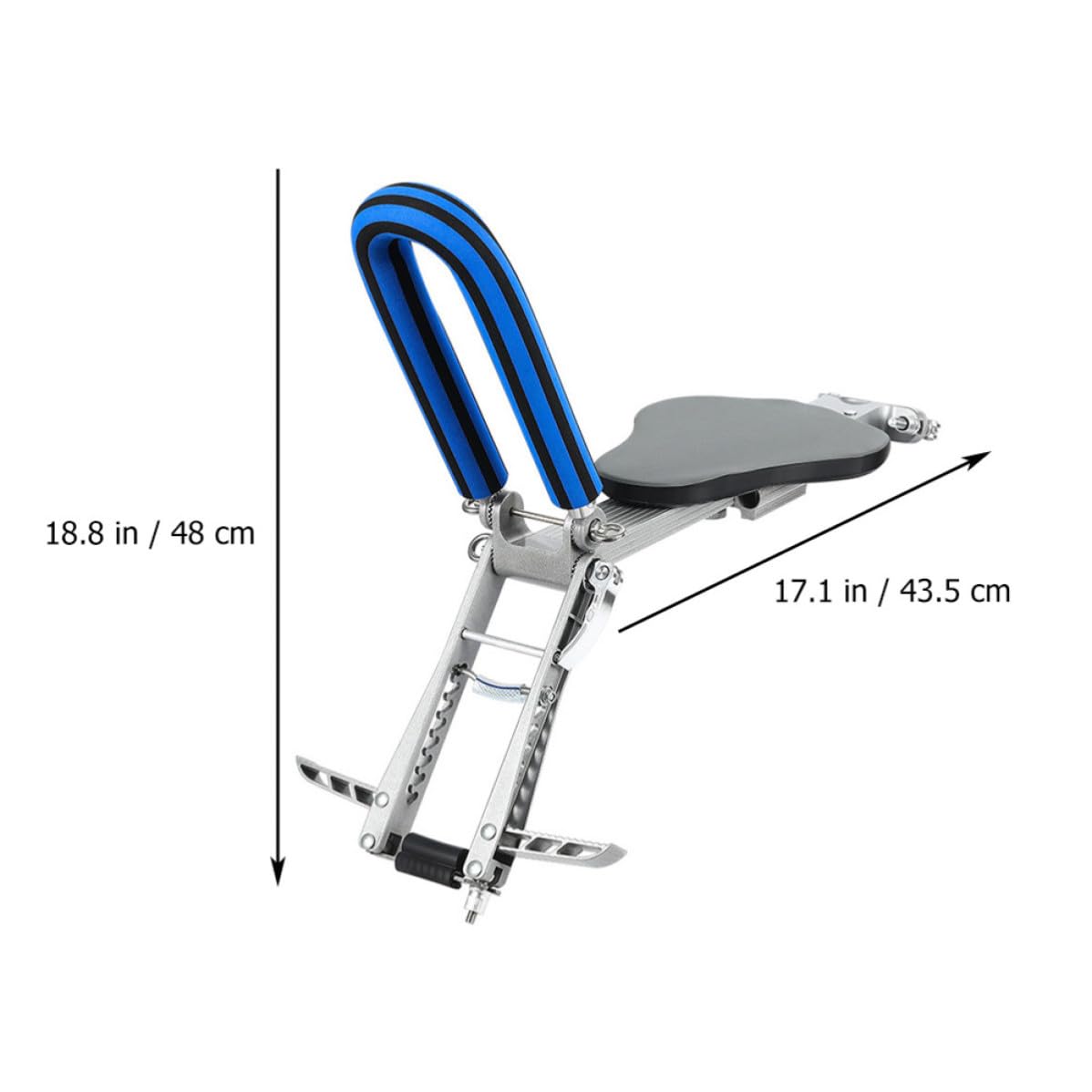 CLISPEED Seggiolino Bici Anteriore Staccabile in Lega di Alluminio, Nero/Blu, per Bici, Viaggio Genitore-Figlio