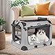 Petprsco Großer Katzentransportbox für 2 Katzen oder kleine Hunde, weicher Haustier-Transportkorb 60x42x42 cm zum Reisen mit Warmer Decke, Faltbarer Schüssel und waschbarem Pad
