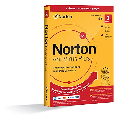 Antivirus Norton Norton Antivirus Plus 2022 - Antivirus software para 1 Dispositivo y 1 año de suscripción con renovación automática, para...