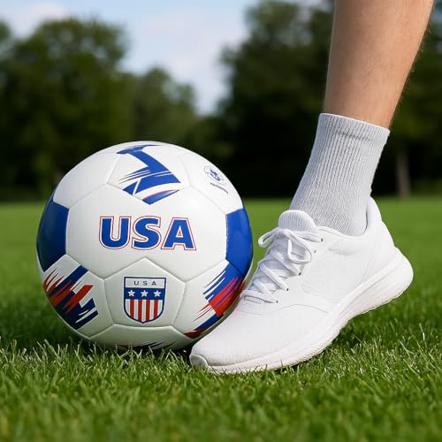 Image of Vizari Country Soccer Ball with Long-Lasting Air Retention Bladder and Machine-Stitched Panels | Consistent Bounce for Passing and Shooting | Eye-Catching National Colors Design