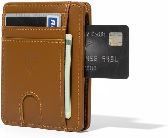 Mordano Leather Wallet Card Holder | RFID Blocking Protection Slim Business Credit Card Case For Men And Women | Genuine Leather Medium Proof Wallet For Daily Use, Travel, Business & Gifts (Brown) - Image 7