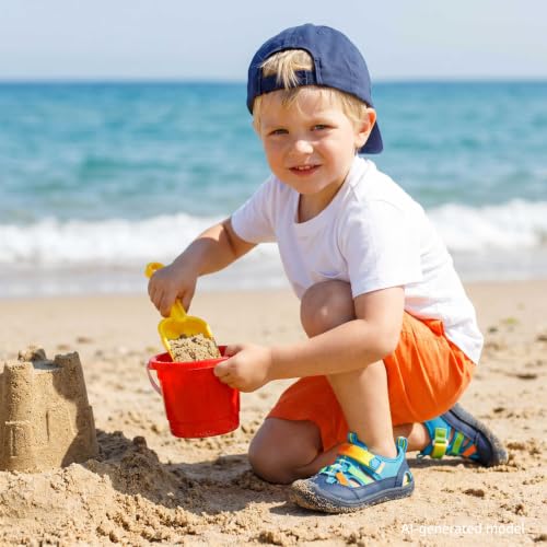 WIDE TOE BOX Toddler Boys Sandals Water Shoes Malibu Blue T5 US Wide — view 3