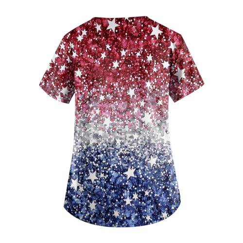 OIOLOYJM Printed Scrub Tops Women Short Sleeve V Neck Plus Size Scrubs for Womens Nursing Uniforms Shirts with Pockets