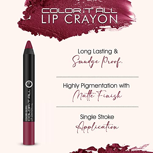 Image of Colors Queen Color It All Long Lasting Non-Transfer Lip Crayon Lipstick + Matte Perfect Long Lasting Liquid Matte Lipstick Combo (Dynamite Berry, Pomegranate Pink)