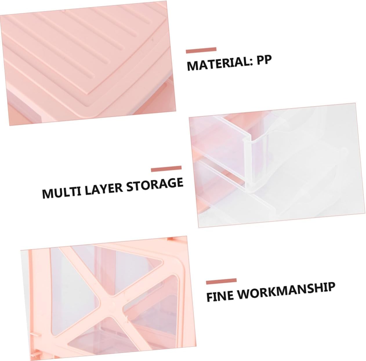 TEHAUX 2pcs Three-layer Stackable Drawer Organizer Storage Boxes for Desktop Sundry and Makeup Portable Transparent Tabletop Storage with Large Capacity for Cosmetics and Items