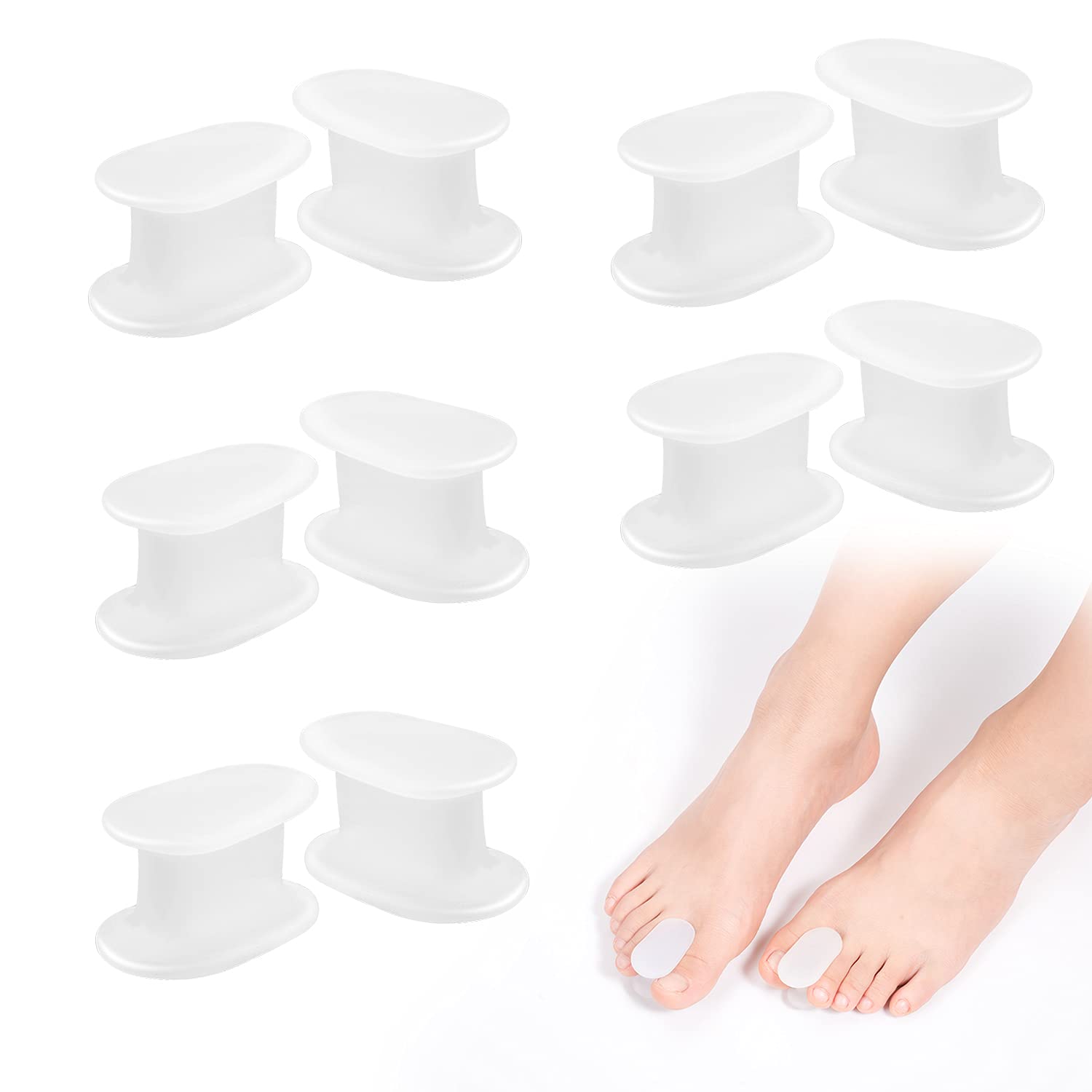 8 Stück Zehenspreizer Aus Silikon – Für Hallux Valgus, überlappende Zehen, Mit 2 Schlaufen, Korrektur Und Schmerzlinderung, Für Frauen Und Männer