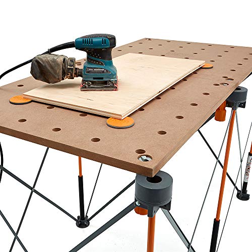 Bora Centipede Workbench Table Top For Bora Centipede Work Stand Saw Horses - 24" X 48" - Includes Wood Top With 20Mm Dog Holes + 6 Quick-Twist Lock Handles For Portable Work Bench, Ck22Tm Brown #TOP1