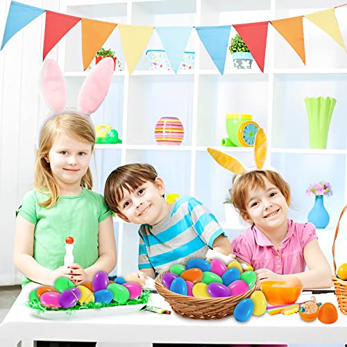 Dekewe 50 PCS Ostereier Plastik Bunt, 6 cm Plastikeier zum Befüllen, Oster Überraschungsei für Ostern Jagd Geschenke Und Osterthema Party Gunst