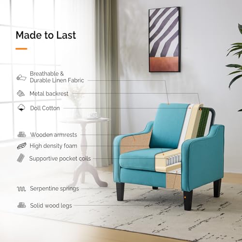 Image of VINGLI Accent Chairs Set of 2, Modern Traditional Armchair for Living Room