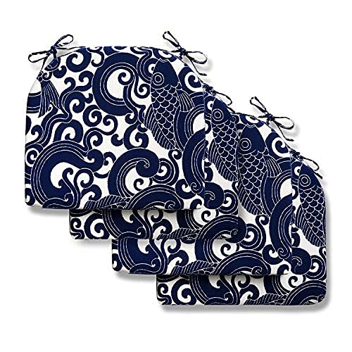 LOVTEX Patio Indoor Outdoor Furniture Cushions Water-Resistant Chaise Lounge Chair Bench Cushions Golden Yellow Round Corner Seat Cushions 4 Pieces,17 x16 x2