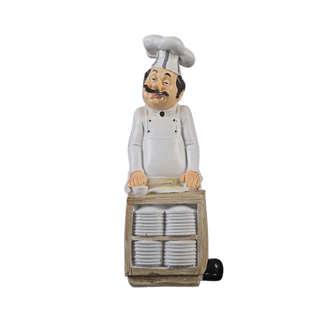 SUPVOX Chef Figurines Resin Kitchen Decorations for Restaurant Cafe Countertop Lightweight and Realistic Resin Crafts for Home Bakery and Holiday Table Ornaments