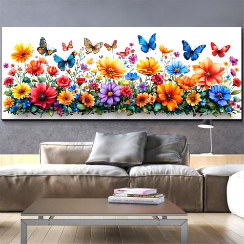 Broderie diamant papillon grand format avec strass de haute qualité Mefooge 40x120cm