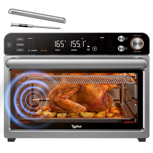 Typhur Sync Oven with Smart Wireless Meat Thermometer Probe, 12‑in‑1 Countertop Air Fryer Toaster Oven Combo