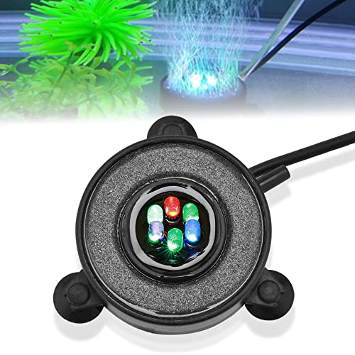 Vegena Air Bubble Lamps, Aquarium Air Stone Light, LED Air Stone Bubble Light, LED Aquarium Fish Tank Air Stone Light, LED Aquarium Light, Round Waterproof Fish Tank Bubbler for Fish Tank Decoration