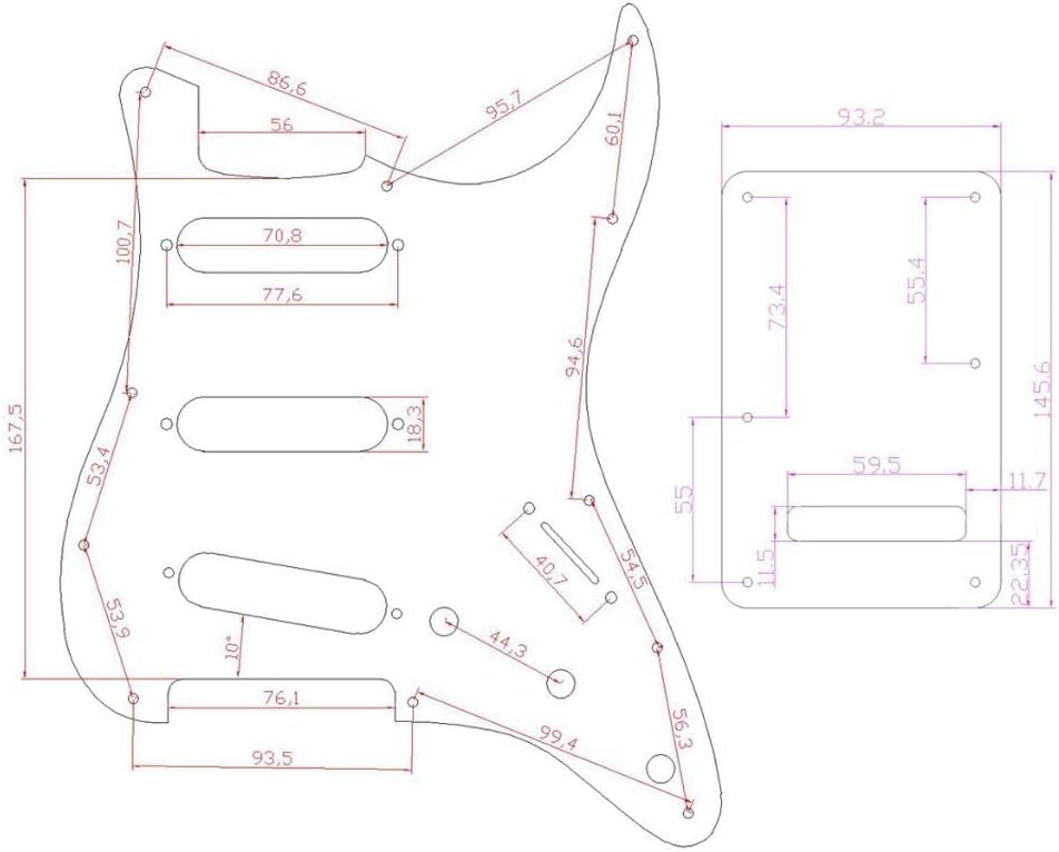 Dopro 11-Hole Diamond Plate Modern Style Strat SSS Guitar Pickguard Metal Scratch Plate with Back Plate Tremolo Cover Fits American/Mexican Stratocaster Silver