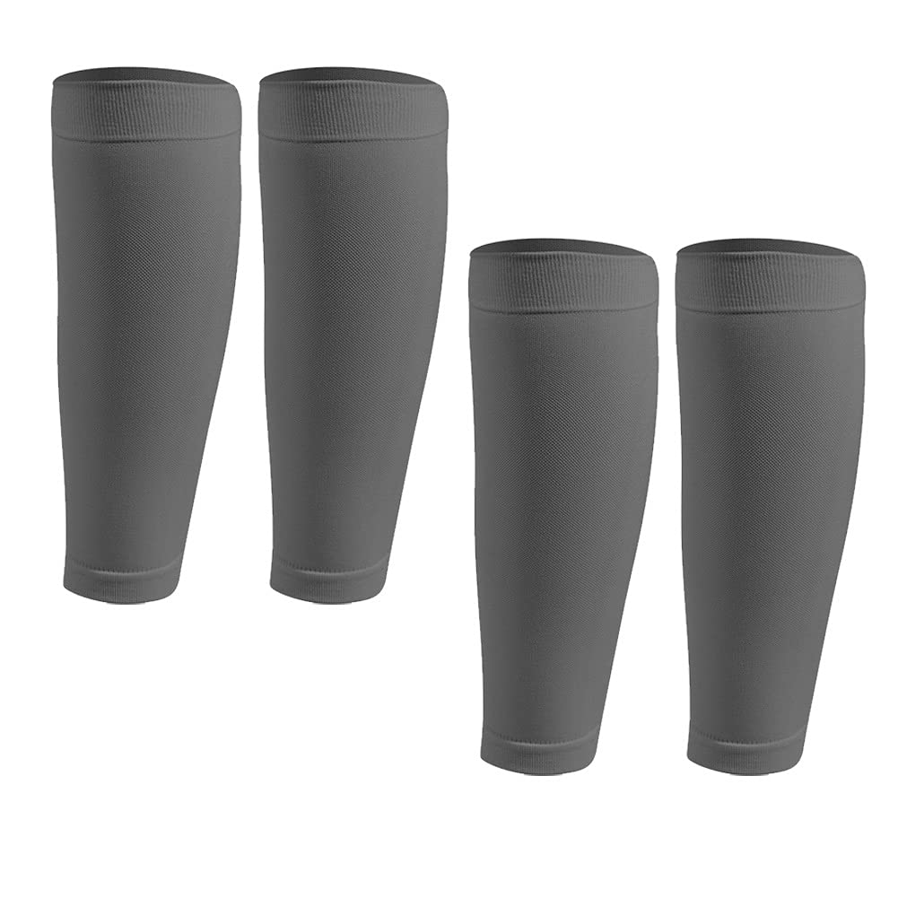 العجل ضغط الأكمام الرجال 2 زوجين القدم العجل دعم الجوارب للجنسين الساق هدفين جبيرة الدوالي علاج الوريد للألم تورم الإغاثة الجري المشي ركوب الدراجات (Color : Gris)