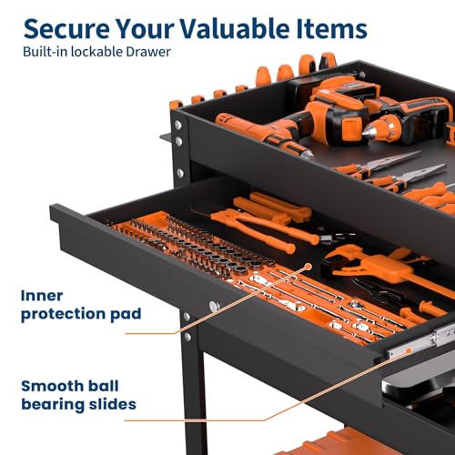 Chariot à outils robuste Garvee pour optimiser le rangement des outils lourds