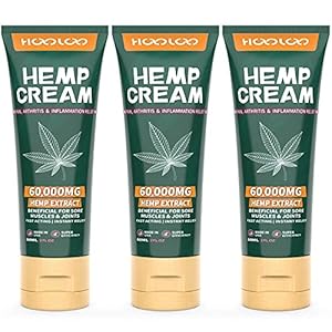 (3 pack) Hemp Cream, Portable Natural Hemp Extract Cream for Muscles, Joints, Back, Knees, Fingers, Made in USA, 6oz Total