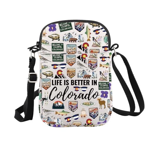 WCGXKO Colorado Travel Trip Gift Life Is Better In Colorado Crossbody Bag Colorado Vacation Souvenirs
